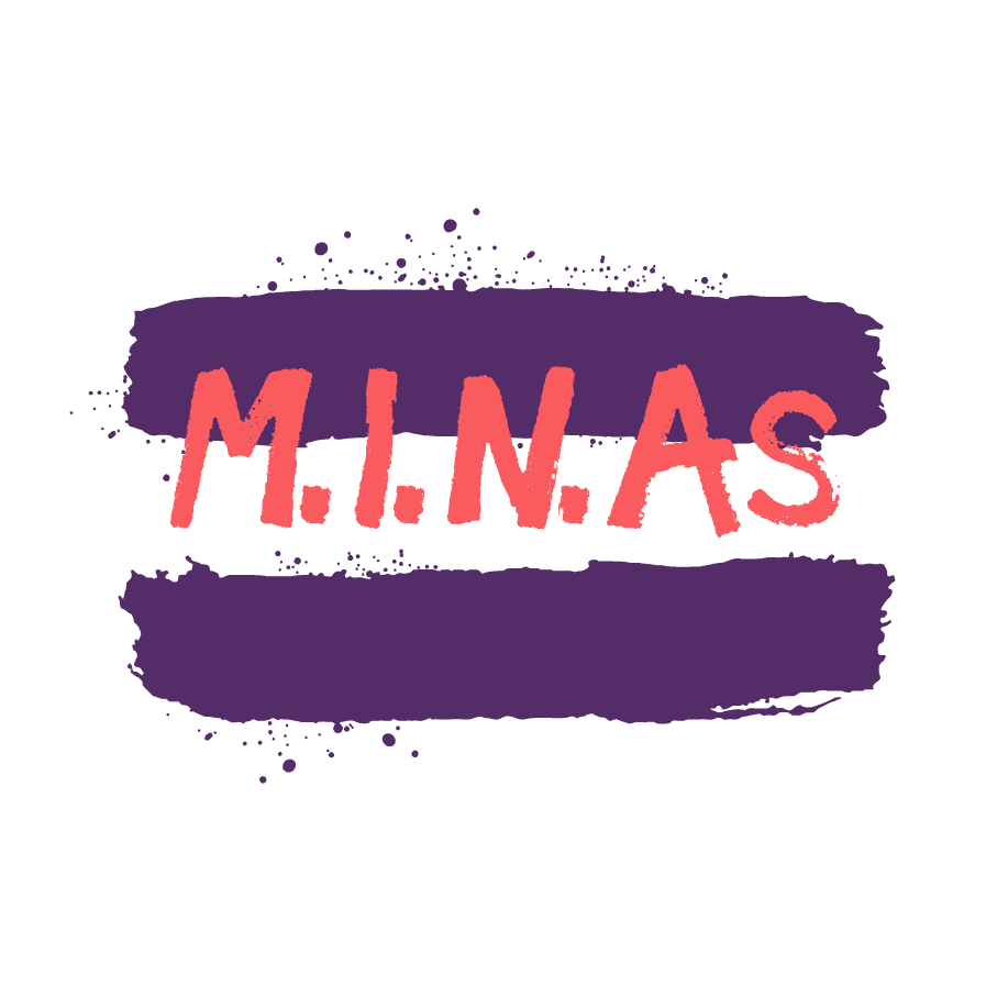 M.I.N.As program — logo with hand-painted brushstroke typography