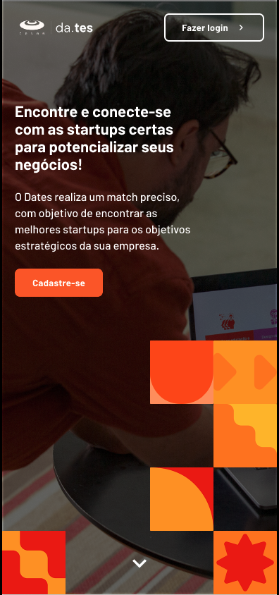 da.tes home page — mobile responsive layout